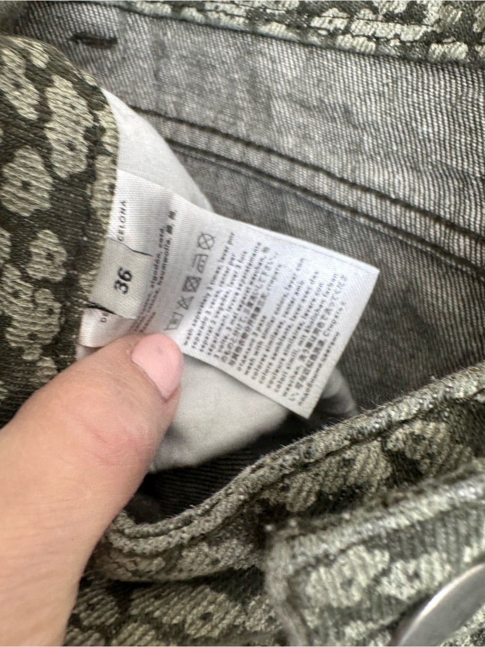 The Tiny Big Sister Olive Floral Berta Long Jeans 36 US 4 - Picture 7 of 8